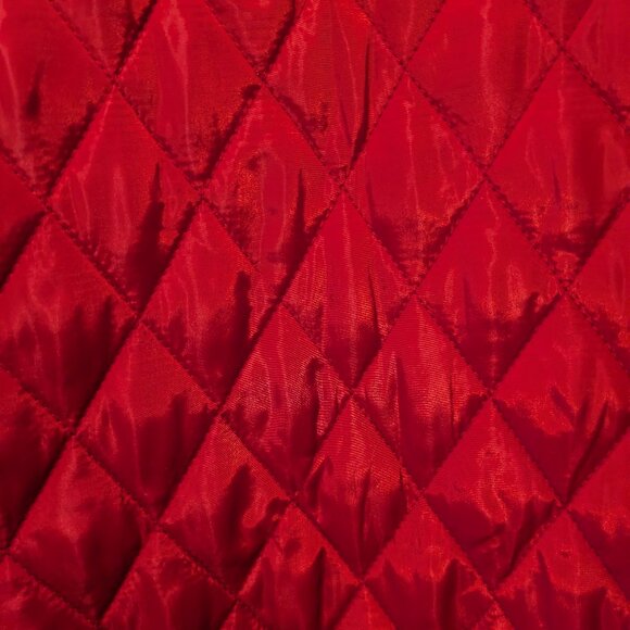 Red Quilted Jacket with Tweed accents and pearl buttons - Picture 8 of 9